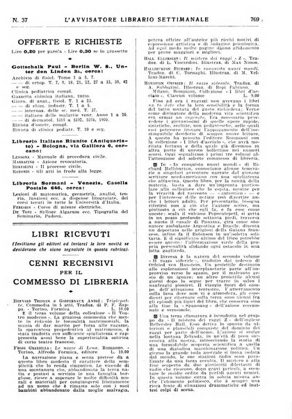 L'avvisatore librario settimanale bollettino bibliografico