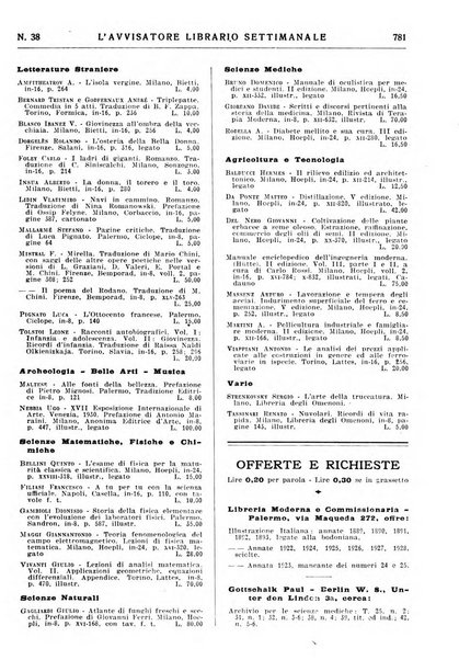 L'avvisatore librario settimanale bollettino bibliografico