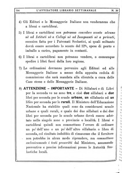 L'avvisatore librario settimanale bollettino bibliografico