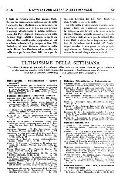 L'avvisatore librario settimanale bollettino bibliografico