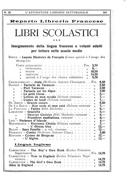 L'avvisatore librario settimanale bollettino bibliografico