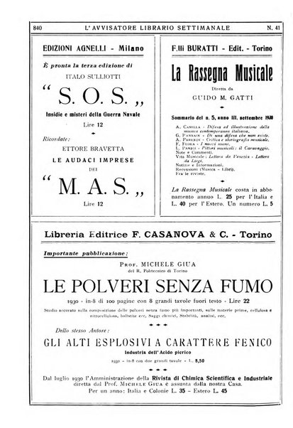 L'avvisatore librario settimanale bollettino bibliografico