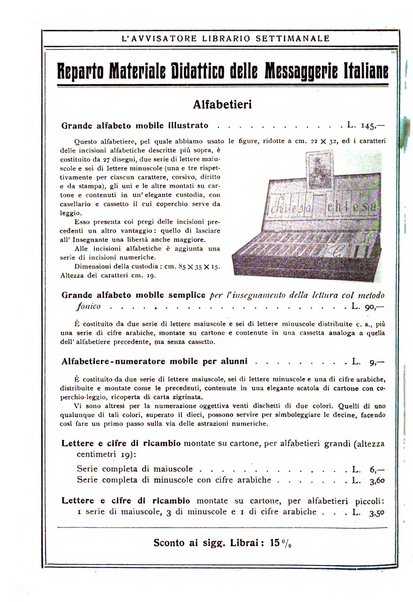 L'avvisatore librario settimanale bollettino bibliografico