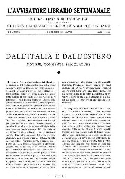 L'avvisatore librario settimanale bollettino bibliografico