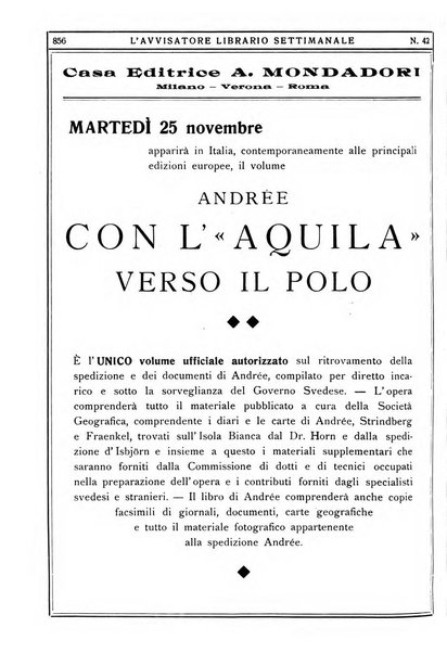 L'avvisatore librario settimanale bollettino bibliografico