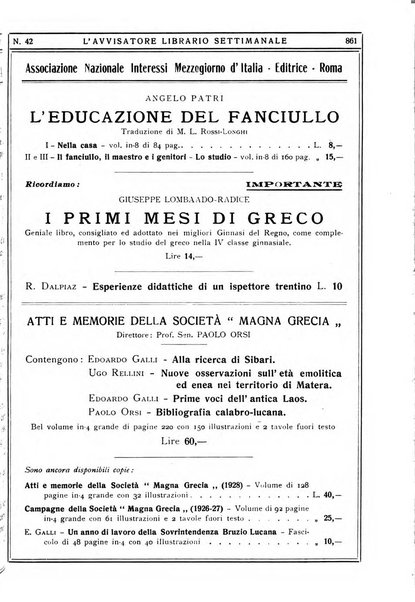 L'avvisatore librario settimanale bollettino bibliografico