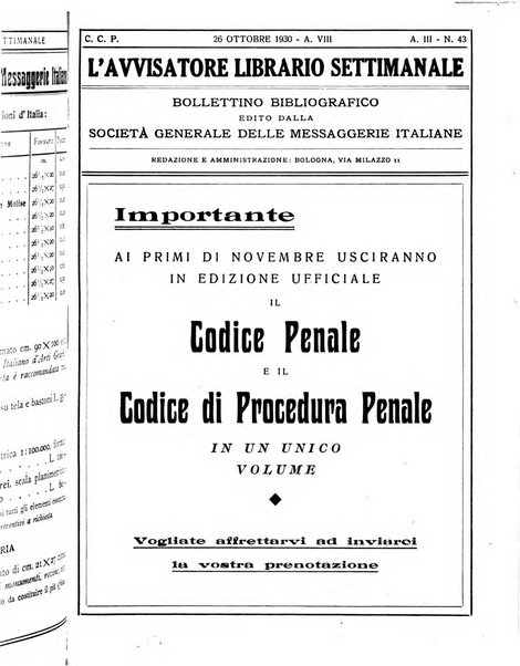 L'avvisatore librario settimanale bollettino bibliografico