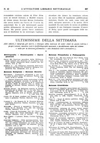 L'avvisatore librario settimanale bollettino bibliografico