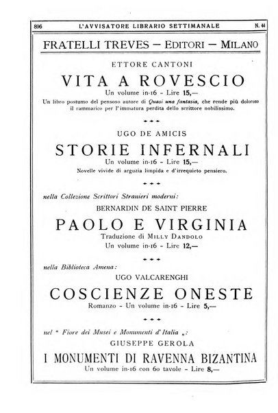 L'avvisatore librario settimanale bollettino bibliografico