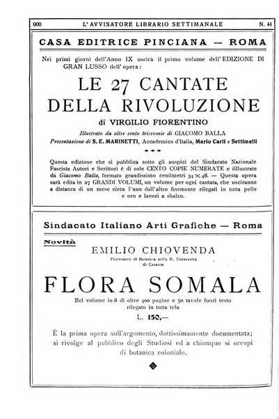 L'avvisatore librario settimanale bollettino bibliografico