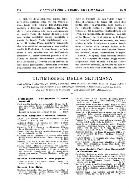 L'avvisatore librario settimanale bollettino bibliografico