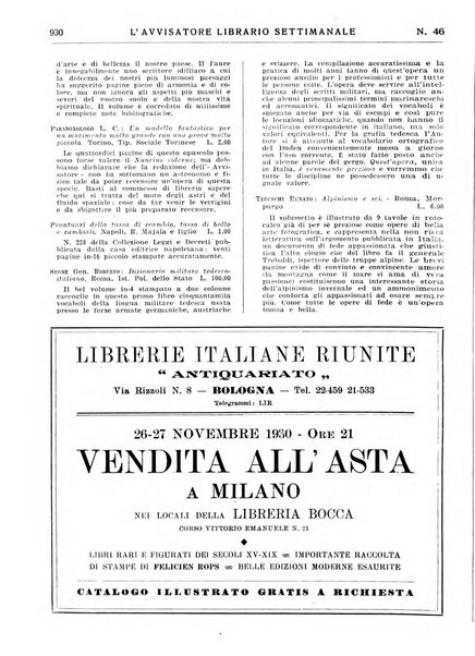 L'avvisatore librario settimanale bollettino bibliografico