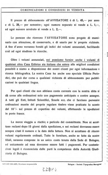 L'avvisatore librario settimanale bollettino bibliografico