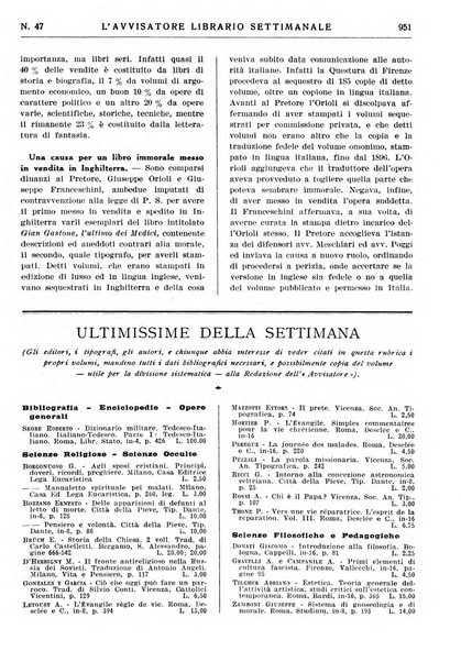 L'avvisatore librario settimanale bollettino bibliografico