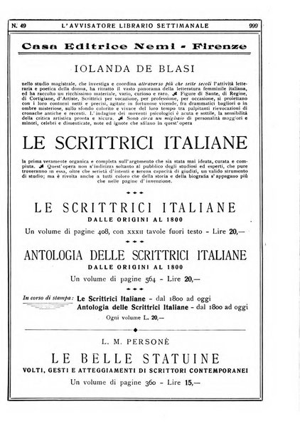 L'avvisatore librario settimanale bollettino bibliografico