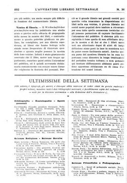 L'avvisatore librario settimanale bollettino bibliografico