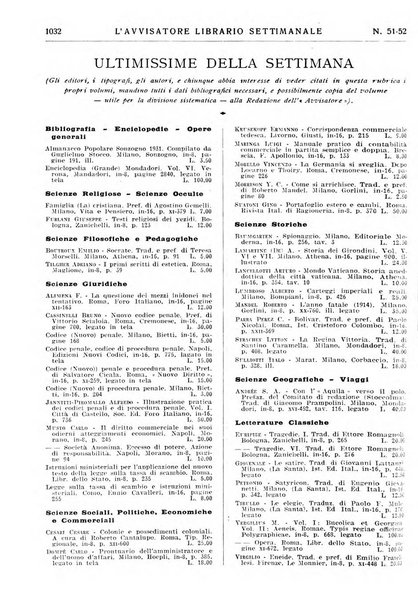 L'avvisatore librario settimanale bollettino bibliografico