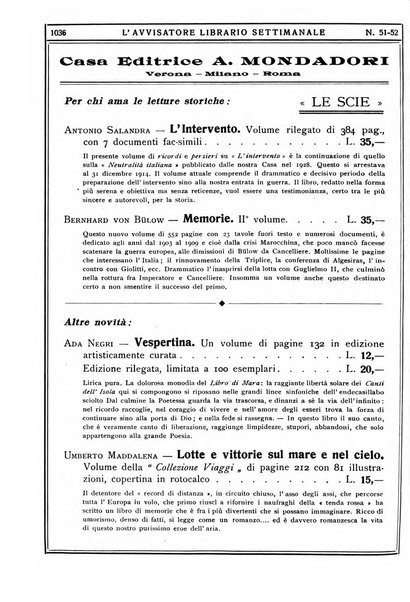 L'avvisatore librario settimanale bollettino bibliografico