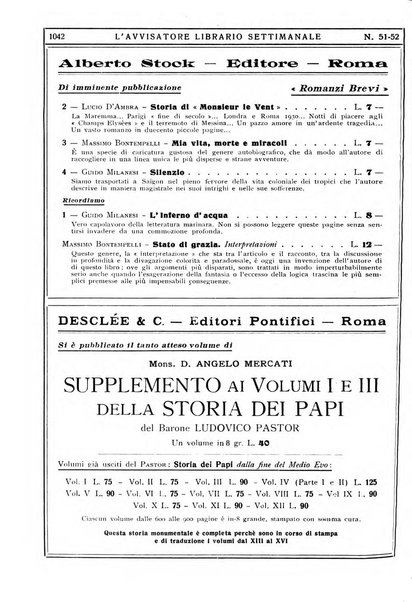 L'avvisatore librario settimanale bollettino bibliografico