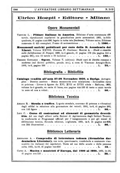 L'avvisatore librario settimanale bollettino bibliografico