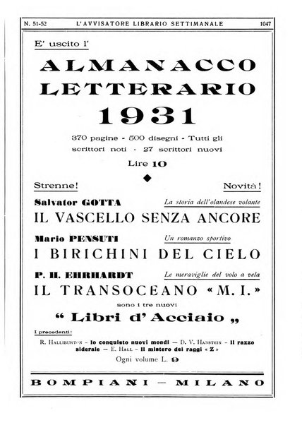 L'avvisatore librario settimanale bollettino bibliografico