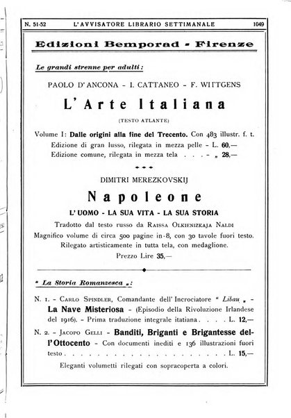 L'avvisatore librario settimanale bollettino bibliografico