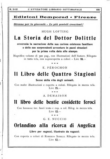 L'avvisatore librario settimanale bollettino bibliografico