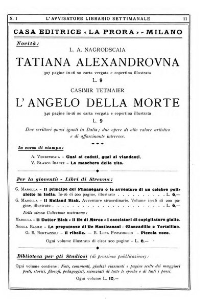 L'avvisatore librario settimanale bollettino bibliografico