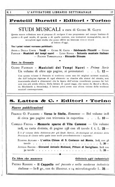 L'avvisatore librario settimanale bollettino bibliografico