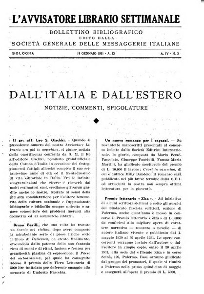 L'avvisatore librario settimanale bollettino bibliografico