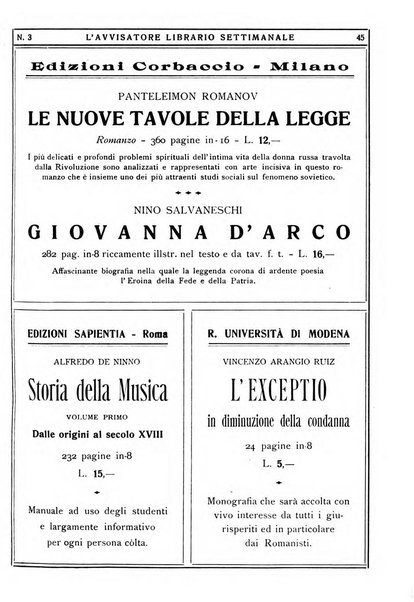 L'avvisatore librario settimanale bollettino bibliografico