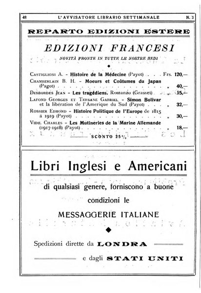 L'avvisatore librario settimanale bollettino bibliografico