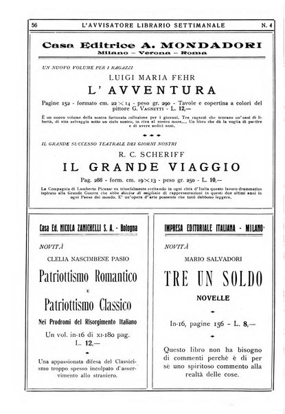 L'avvisatore librario settimanale bollettino bibliografico