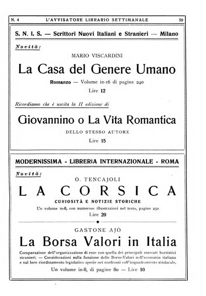 L'avvisatore librario settimanale bollettino bibliografico