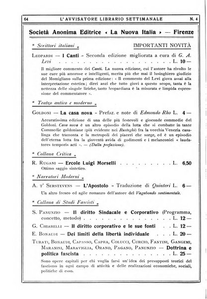 L'avvisatore librario settimanale bollettino bibliografico