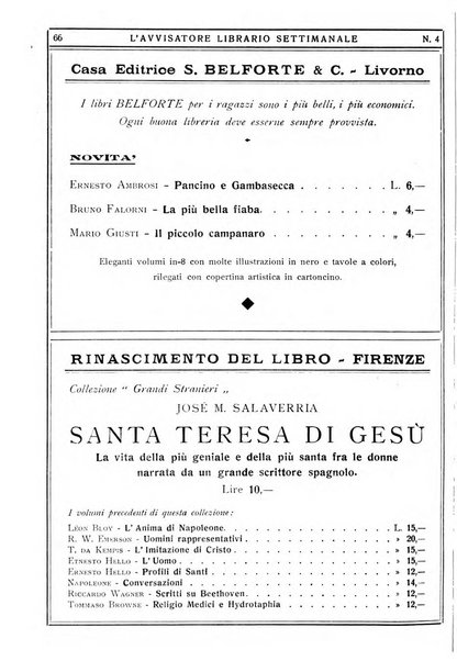 L'avvisatore librario settimanale bollettino bibliografico