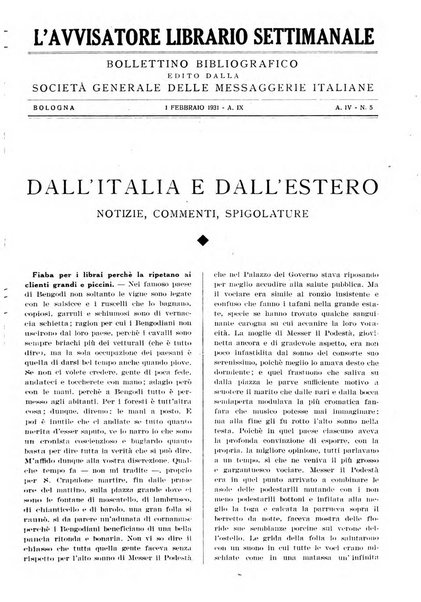 L'avvisatore librario settimanale bollettino bibliografico