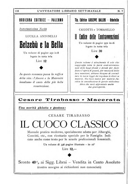 L'avvisatore librario settimanale bollettino bibliografico