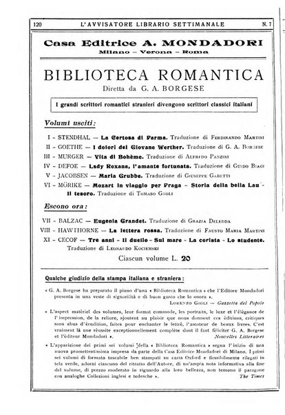 L'avvisatore librario settimanale bollettino bibliografico