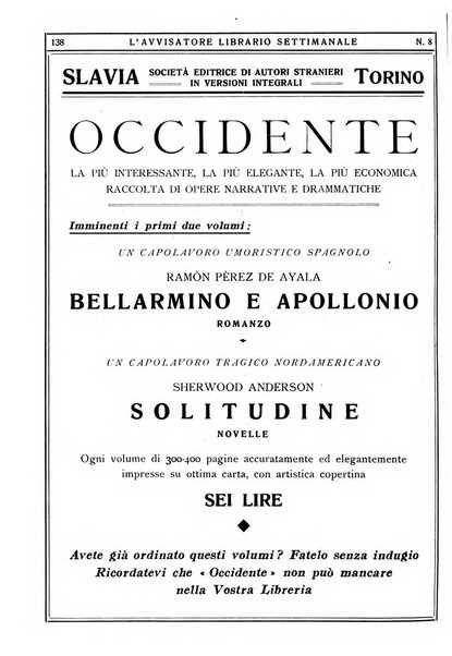 L'avvisatore librario settimanale bollettino bibliografico