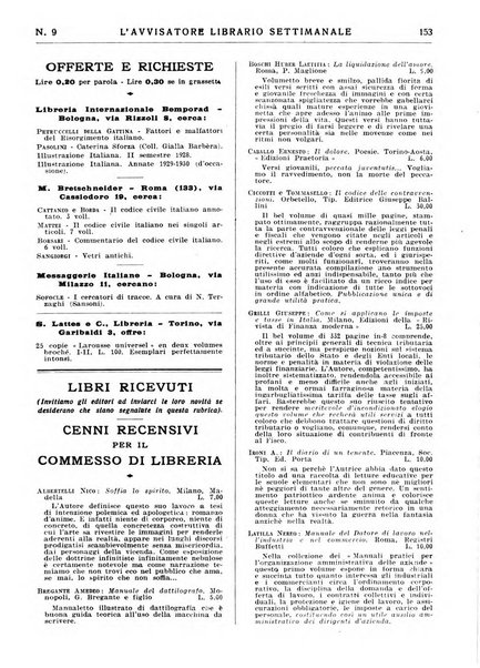 L'avvisatore librario settimanale bollettino bibliografico