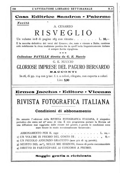 L'avvisatore librario settimanale bollettino bibliografico