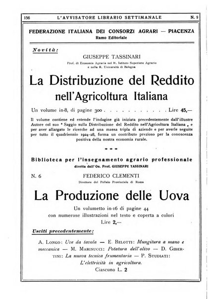 L'avvisatore librario settimanale bollettino bibliografico