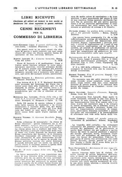 L'avvisatore librario settimanale bollettino bibliografico