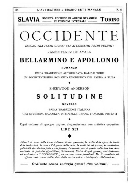 L'avvisatore librario settimanale bollettino bibliografico