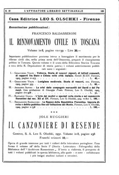 L'avvisatore librario settimanale bollettino bibliografico