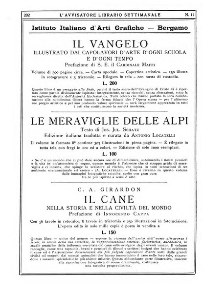 L'avvisatore librario settimanale bollettino bibliografico