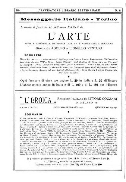 L'avvisatore librario settimanale bollettino bibliografico