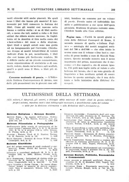 L'avvisatore librario settimanale bollettino bibliografico