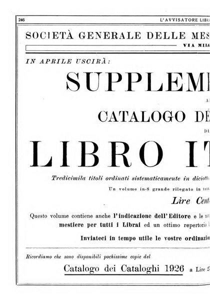 L'avvisatore librario settimanale bollettino bibliografico